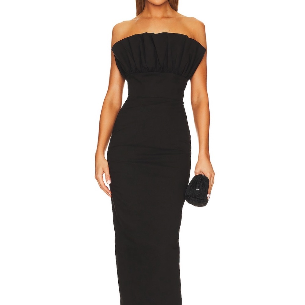 Sau Lee Elegant Black Strapless Dress